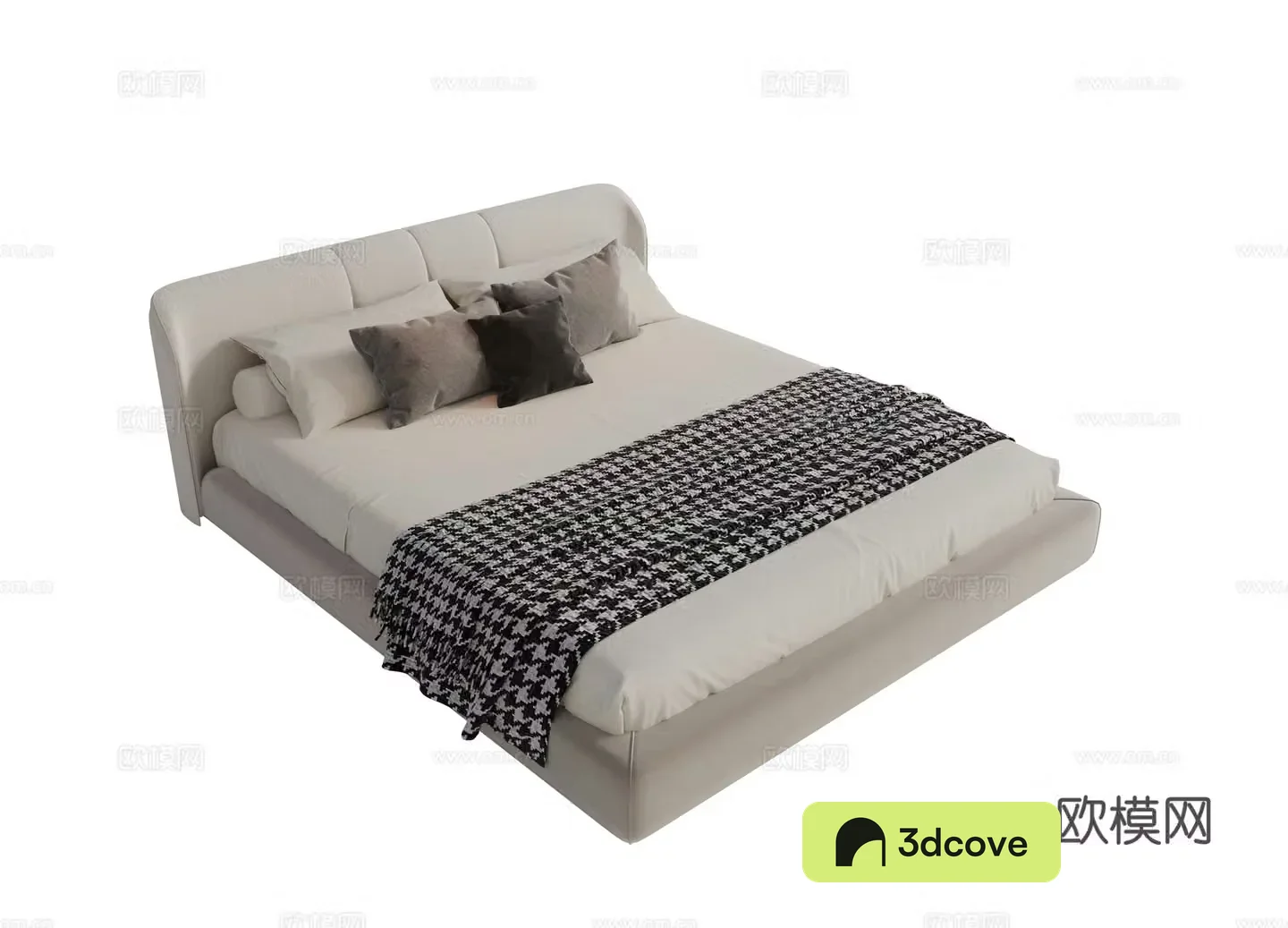 Modern fabric double bed master bedroom bed minimalist bedroom bed Minotti modern double bed