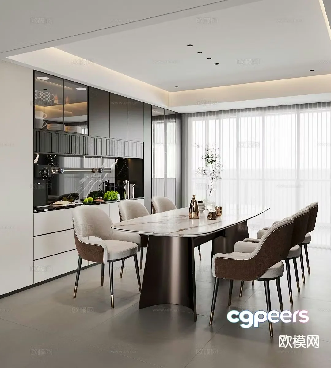 Modern restaurant 3d model