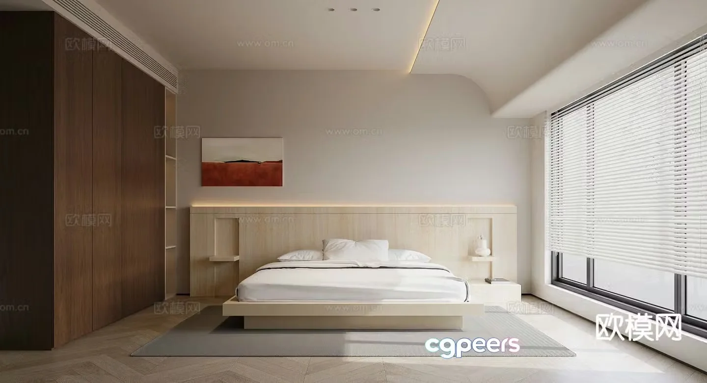 Modern bedroom master bedroom 3d model