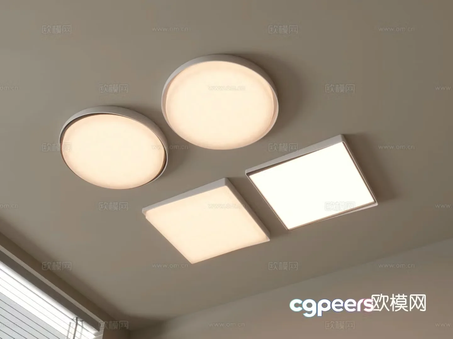 Geometric ceiling lamp bedroom lamp 3d model