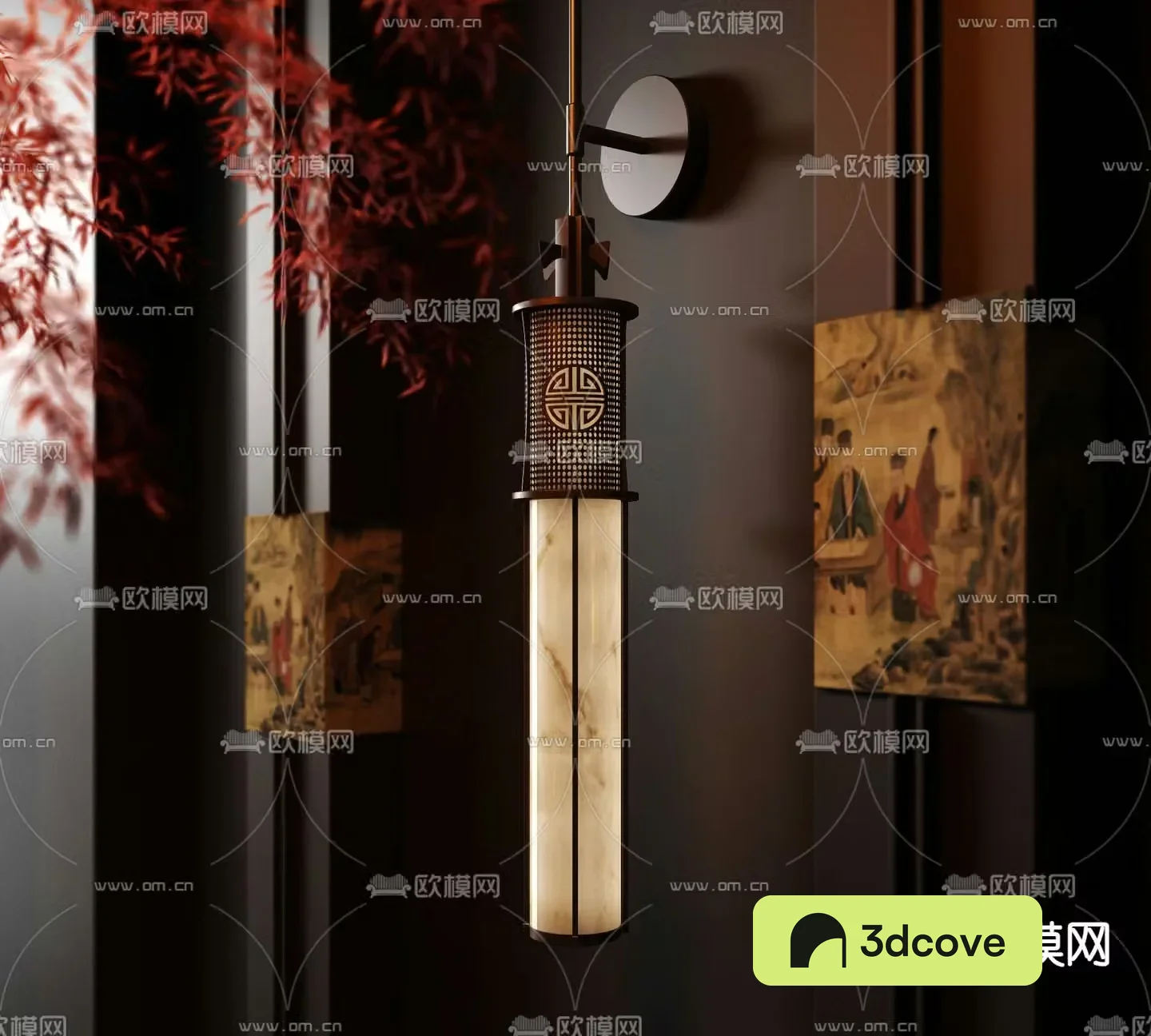 New Chinese style long chandelier