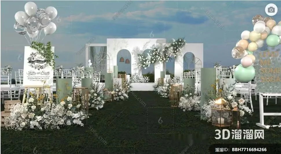 Wedding Reception Setup 3D Model – 13329 – VRAY Render