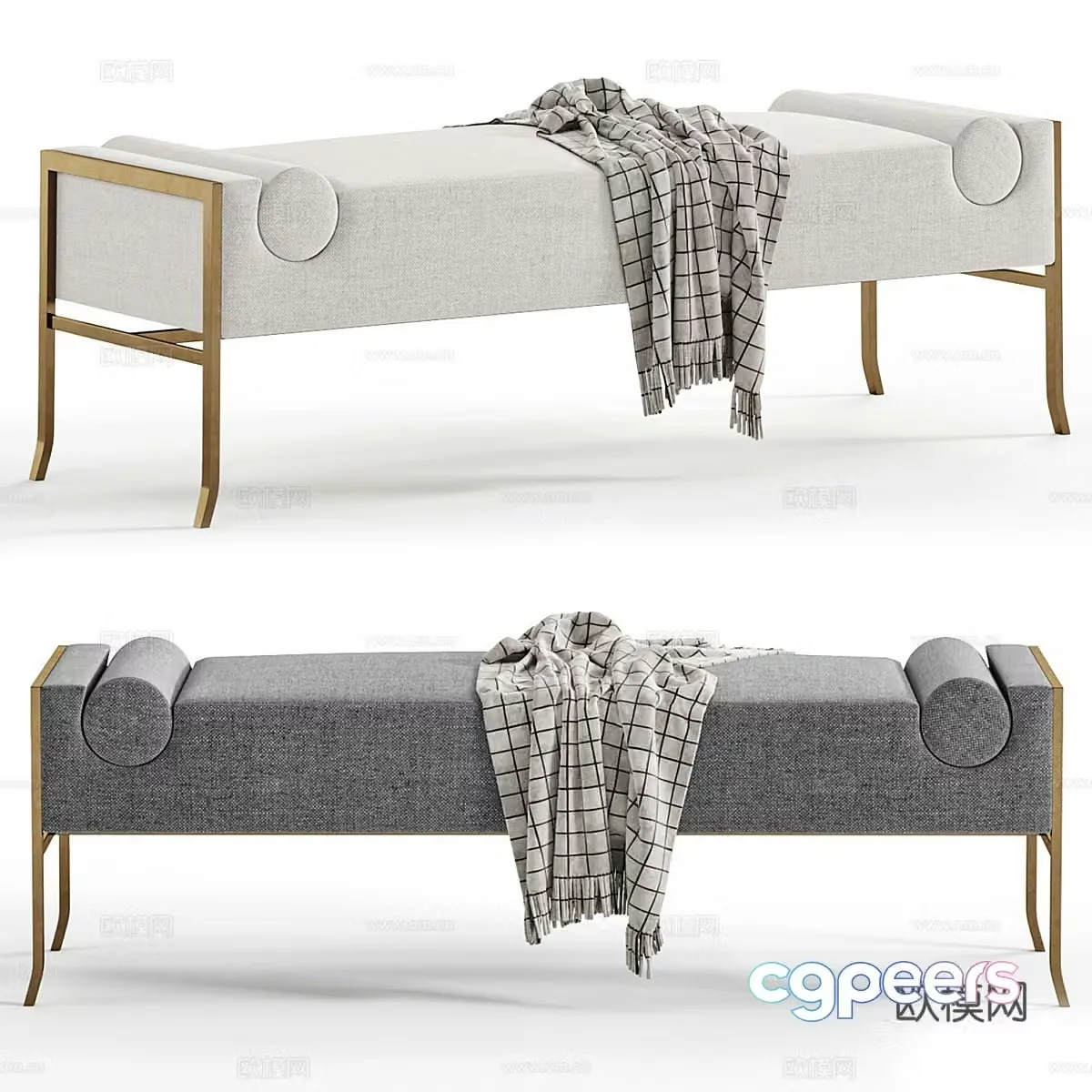 New Chinese Courtai bench 3D model