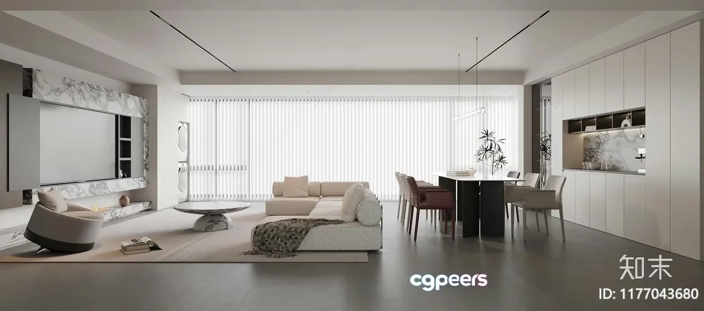 Modern Living Room 3D Model – 12406 – VRAY Render