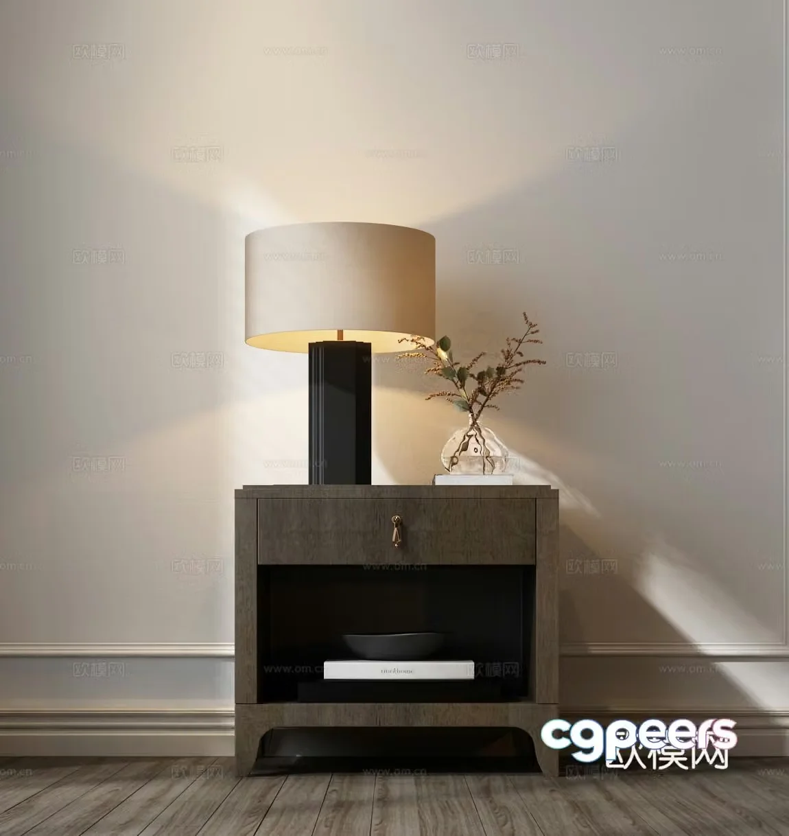 Bedside table American bedside table 3D model