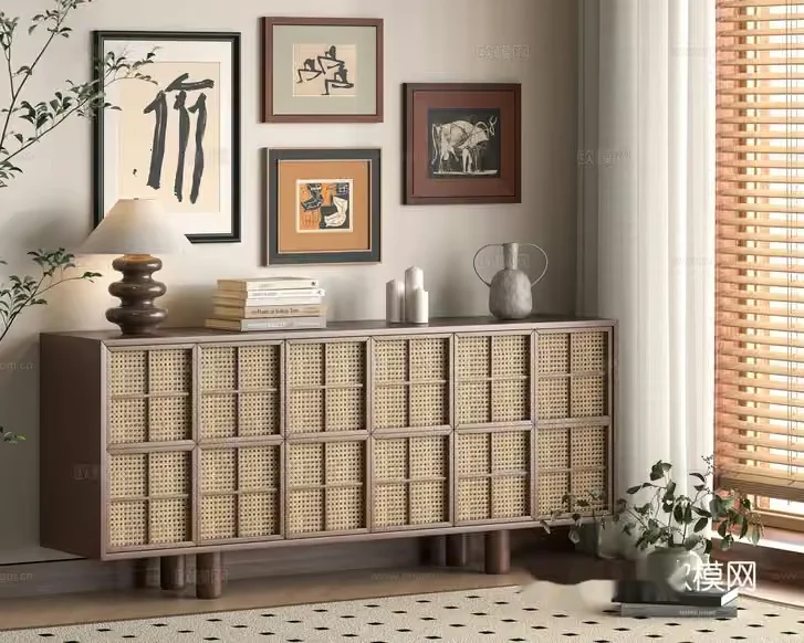 Mid-Century Modern Sideboard 3D Model – 17908 – VRAY Render