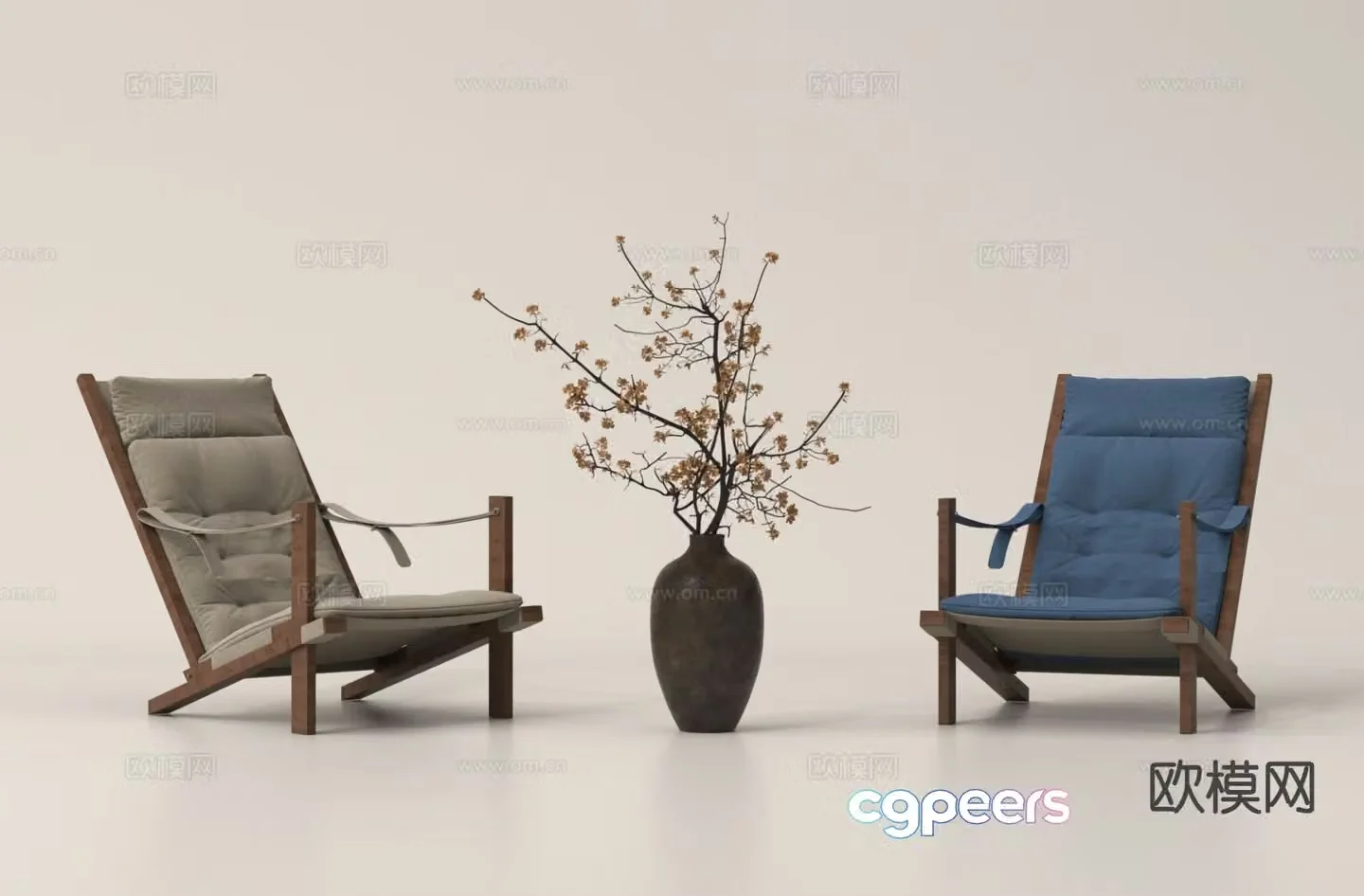 Modern armchair fabric chair leisure chair 3d model