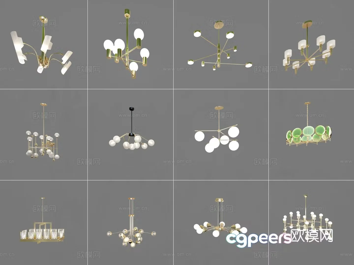Modern chandelier 3d model