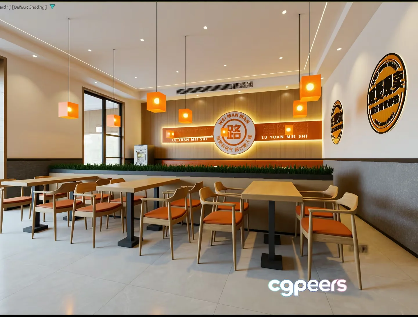 A Restaurant Dining Area 3D Model – 6592 – VRAY Render