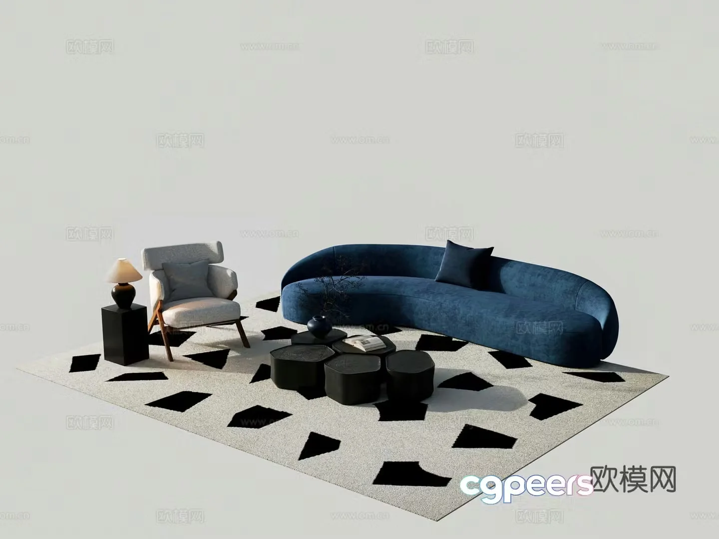 Modern sectional sofa 3d model