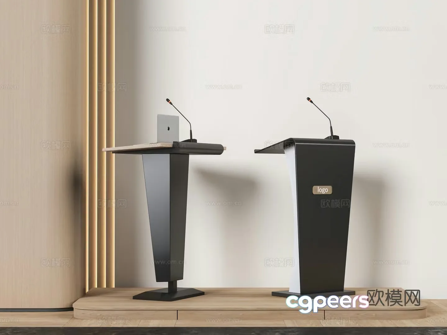 Modern podium podium podium podium podium microphone podium 3d model