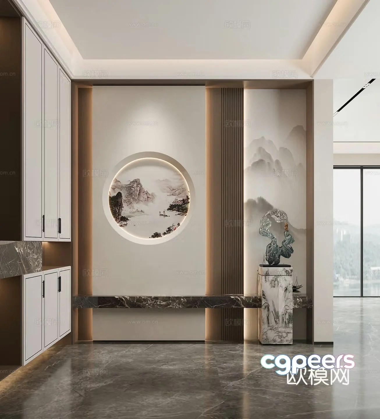 New Chinese style entrance 3D model
