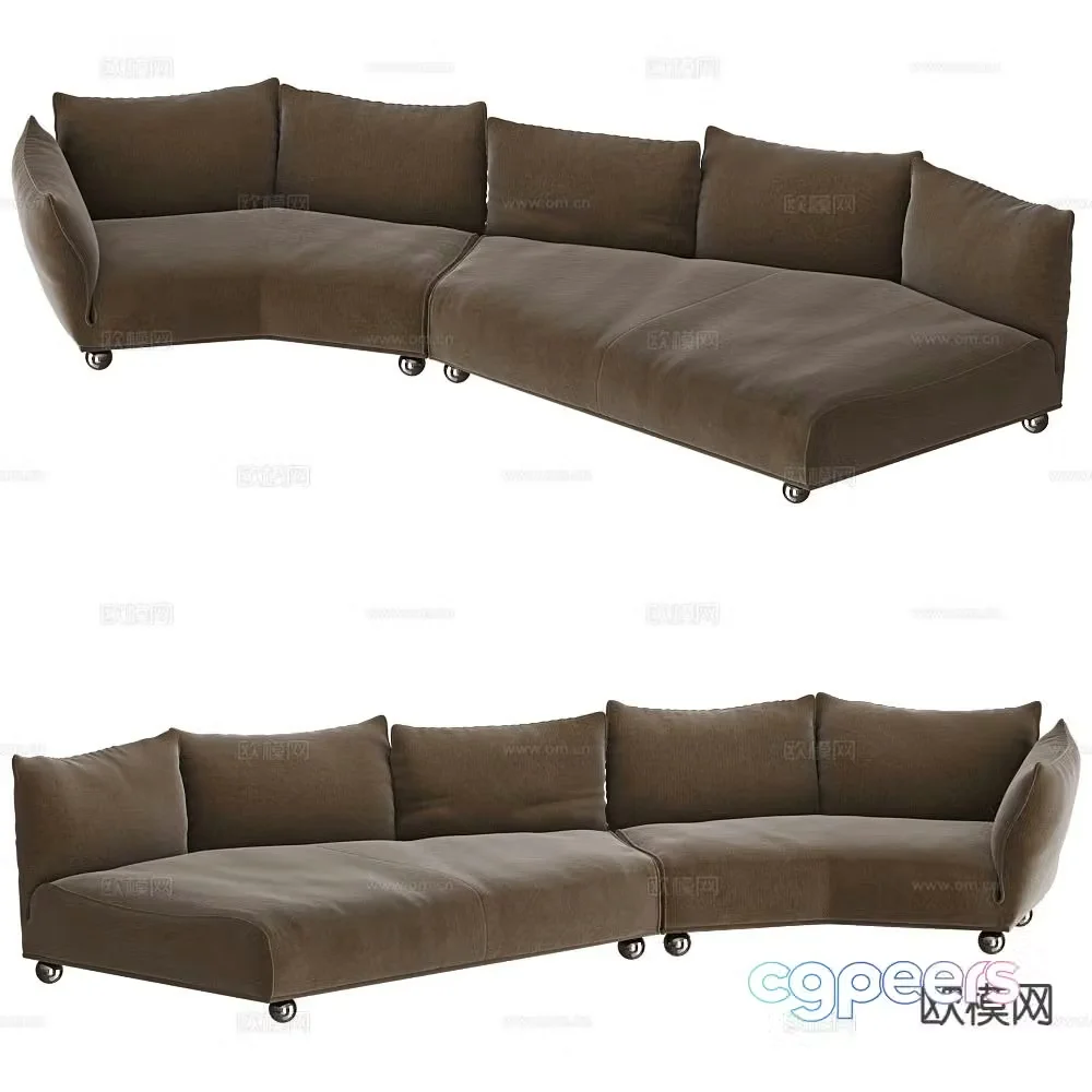 Edra Italian-style special-shaped sofa multi-person sofa 3D model