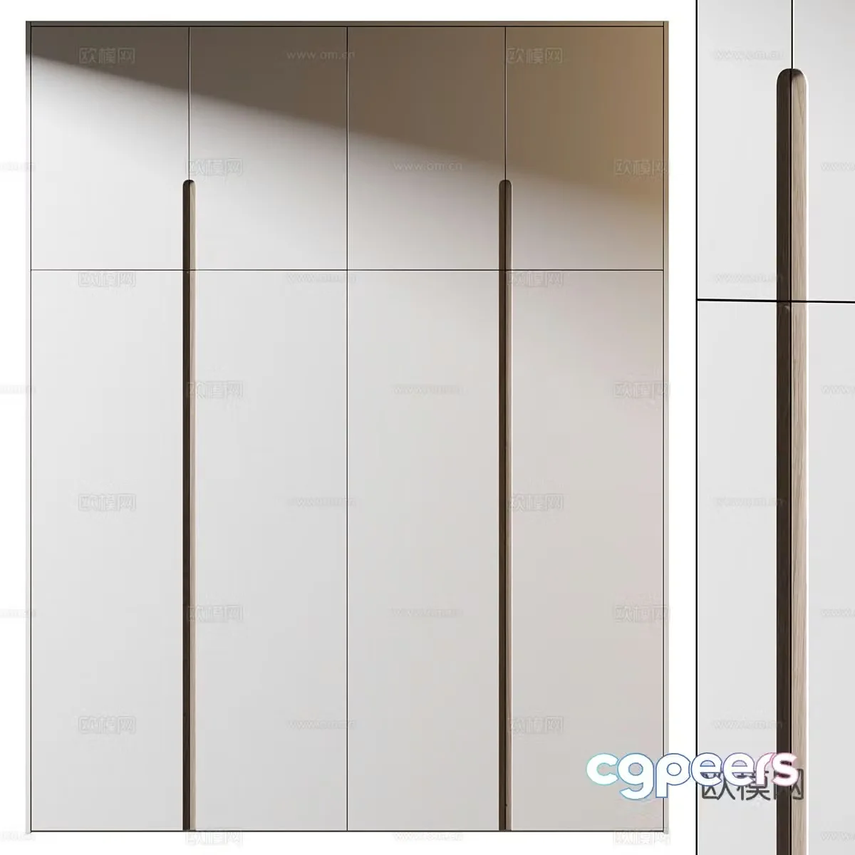 Modern Italian minimalist door wardrobe 3D model