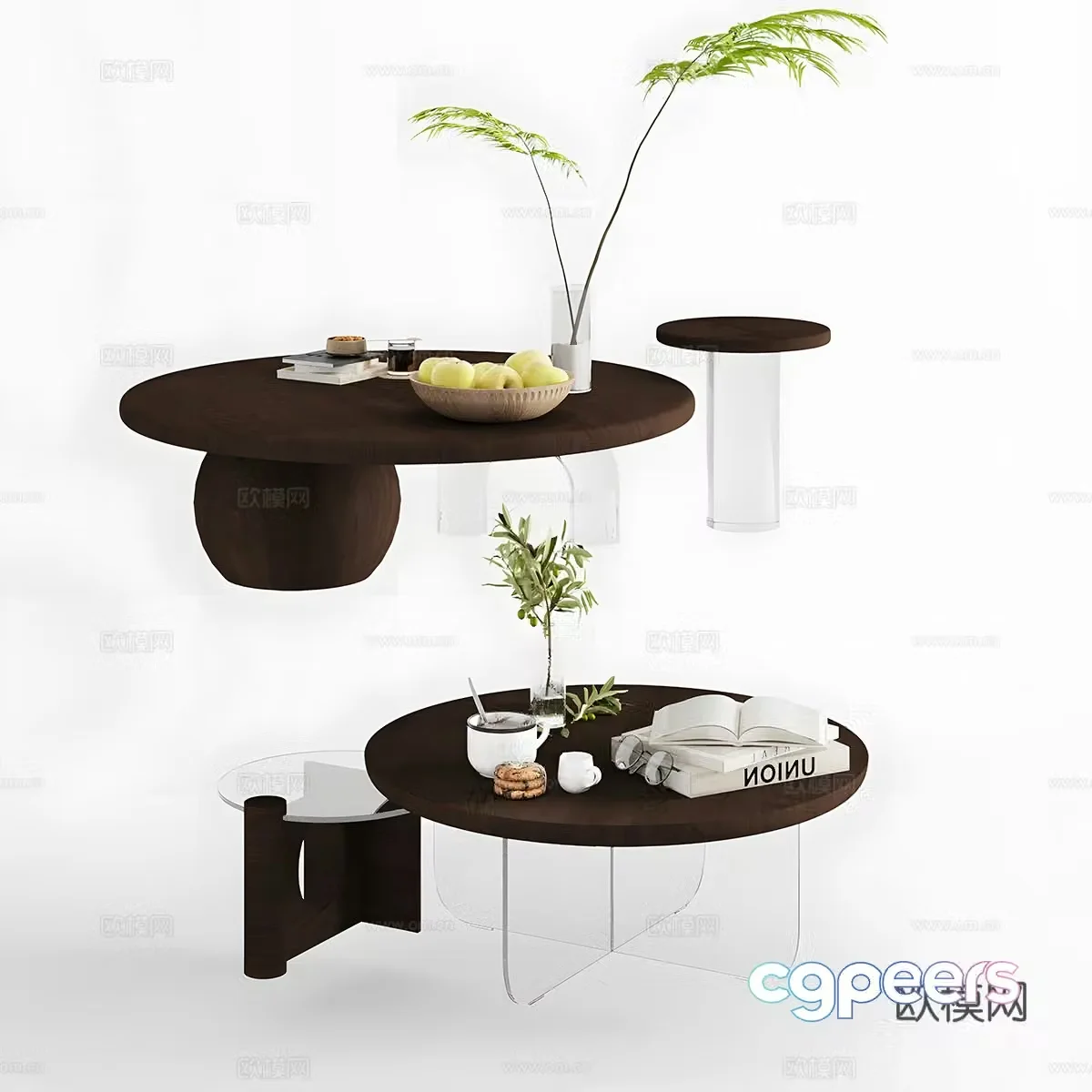Modern coffee table coffee table special shape coffee table acrylic coffee table 3D model