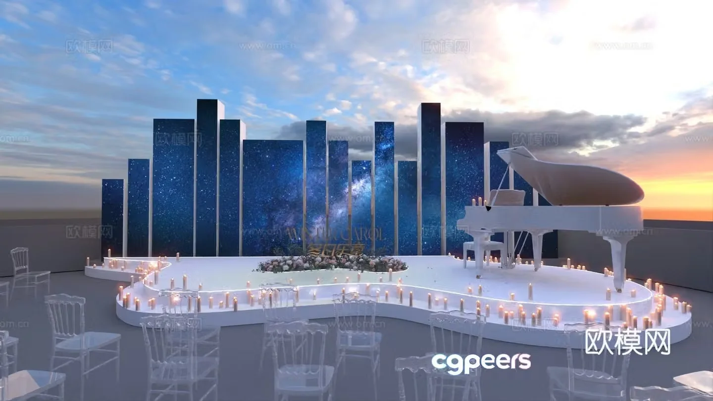 Open air symphony candlelight concert 3d model