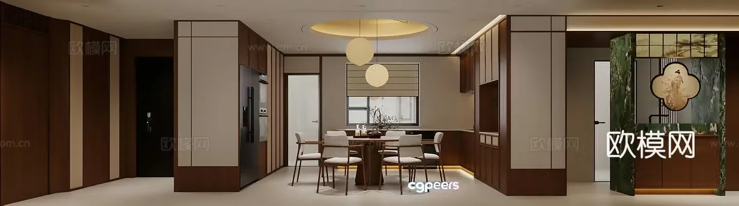 New Chinese style Song style aesthetics Restaurant 3D model
