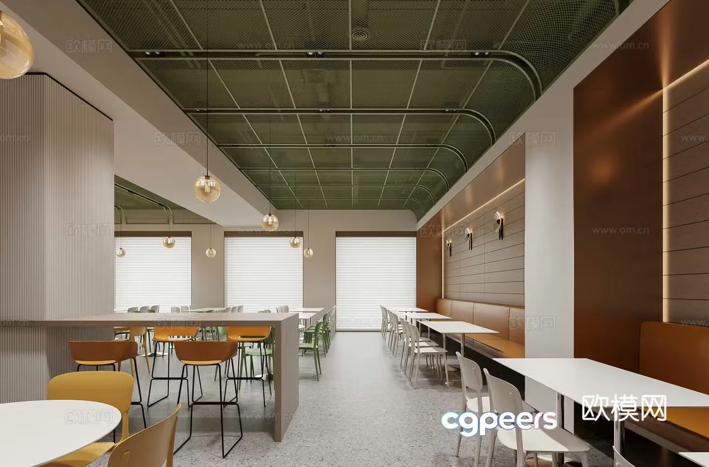 Modern employee canteen 3D model