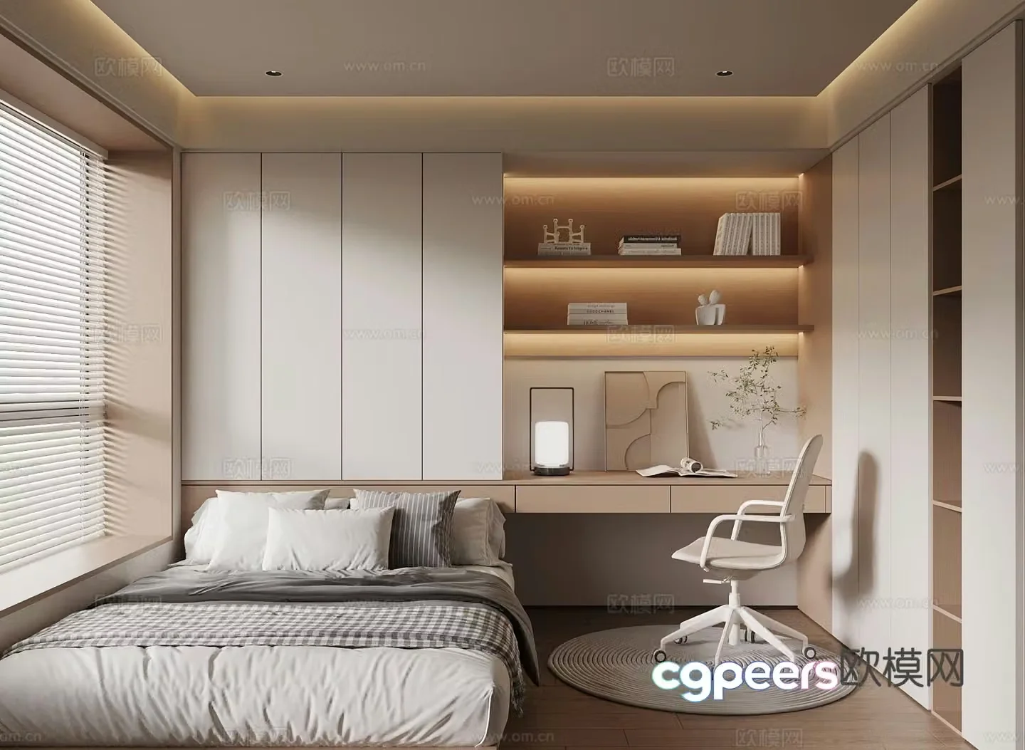 Modern tatami bedroom 3d model