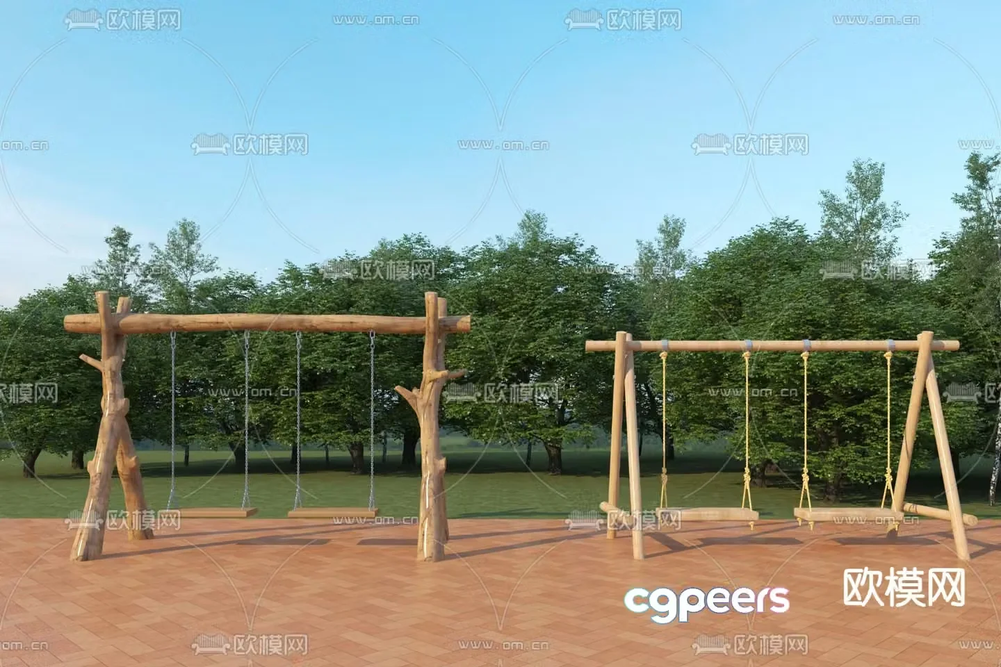 Modern outdoor swing 3d model