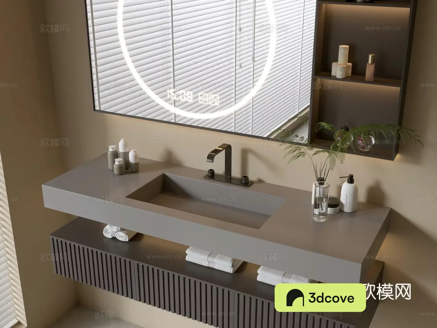 Modern bathroom cabinet bathroom basin bathroom ornaments mirror cabinet sink