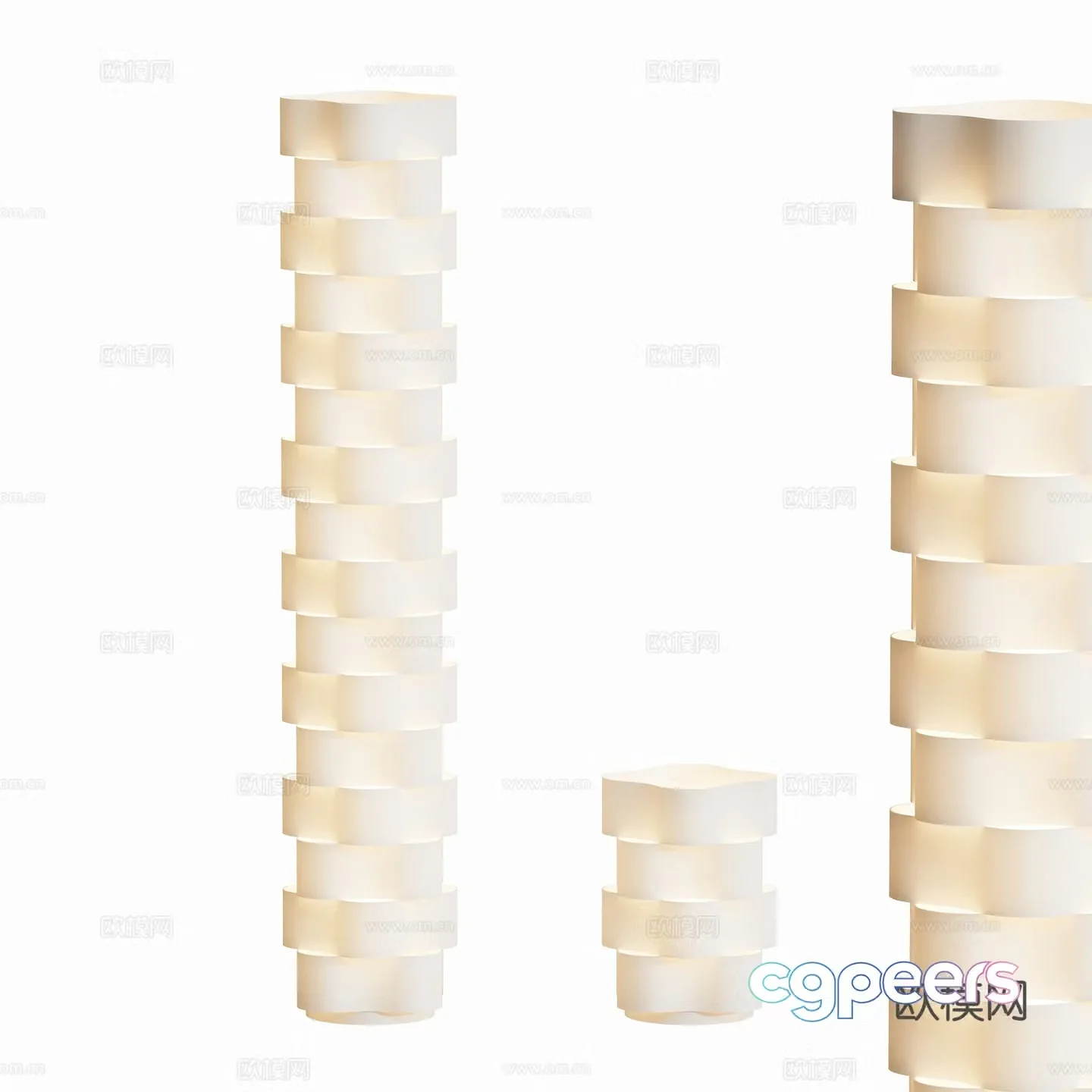 Modern Cream Floor Lamp Table Lamp 3D Model