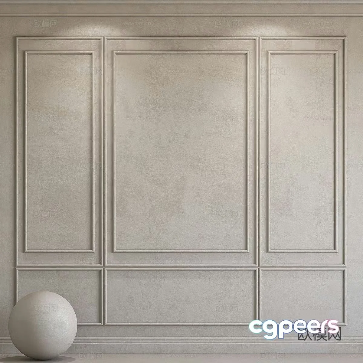 French wall panel 3d model