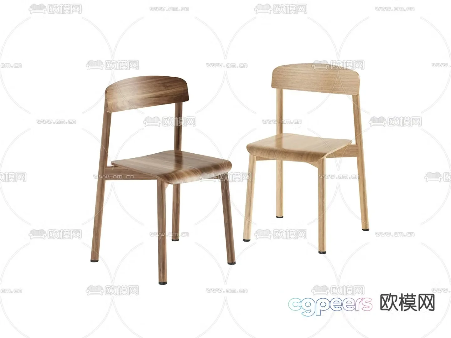solid wood chair dining chair 3d model