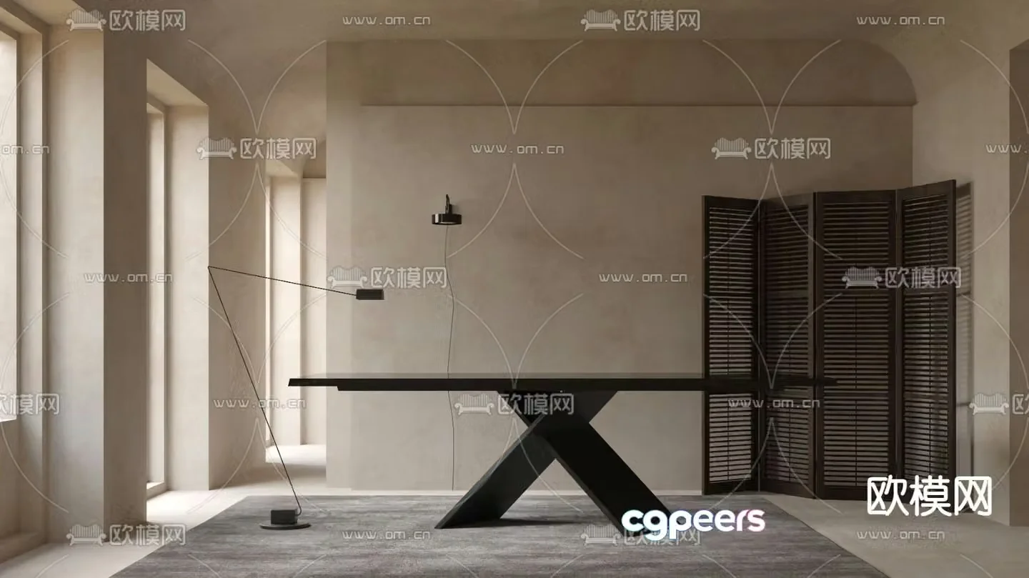 Bonaldo long dining table 3d model