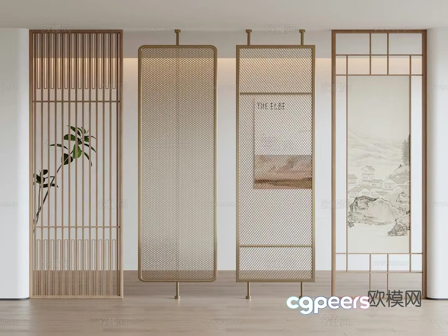 Modern screen partition 3d model