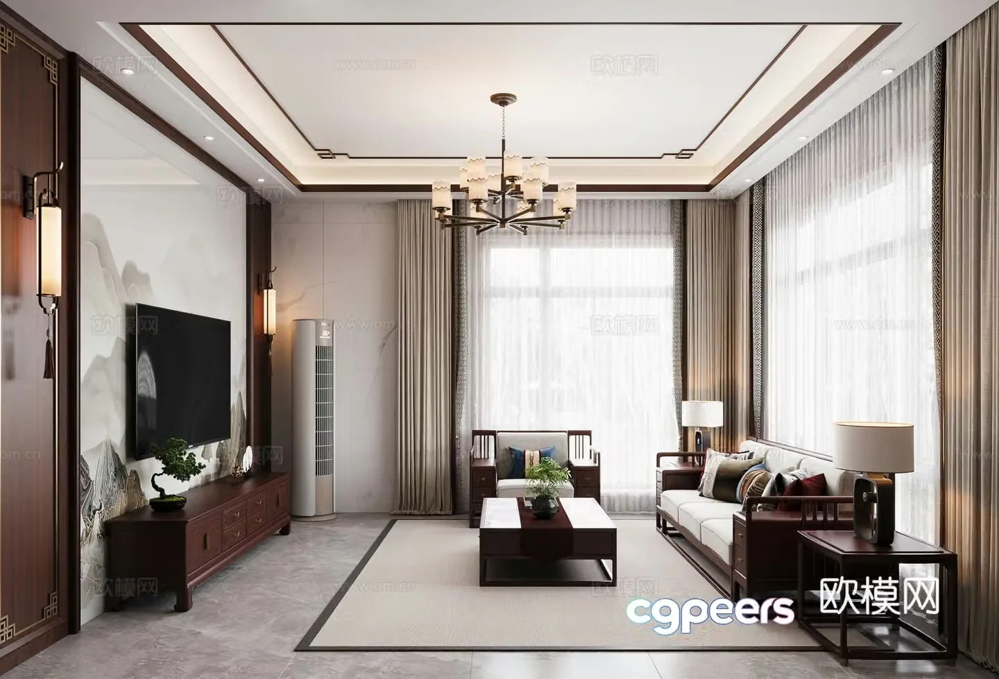New Chinese living room 3D model