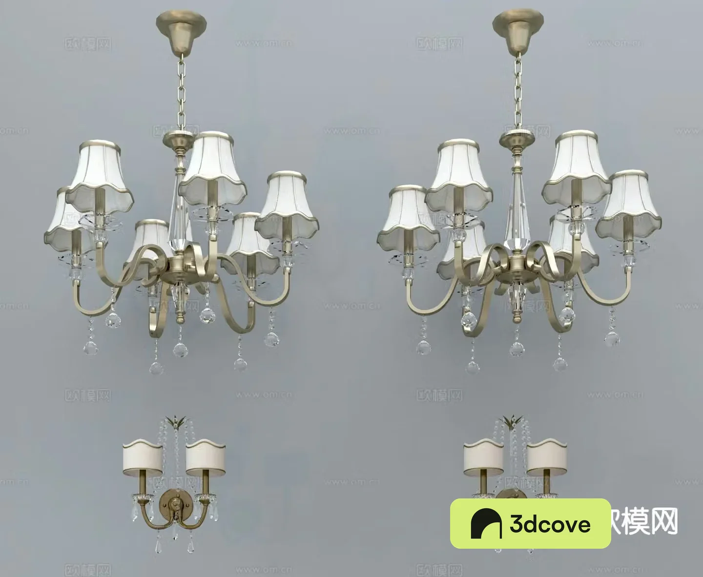 European style multi-head chandelier