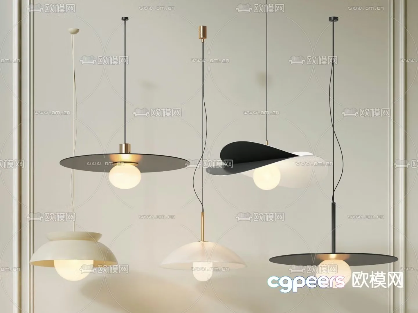 Cream style chandelier art chandelier 3d model