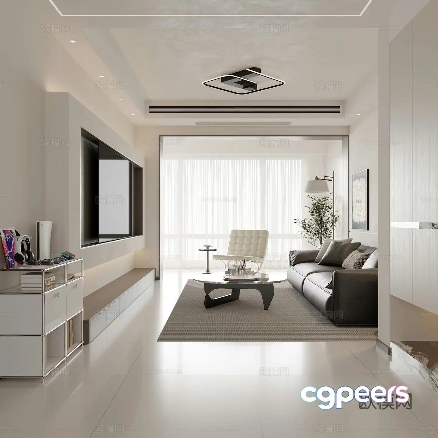 Modern home living room Modern living room Italian living room Simple living room Sofa ornament 3D model