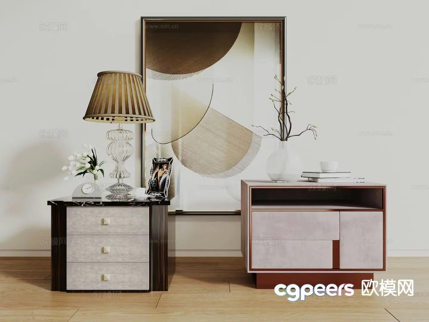 Modern bedside table 3d model