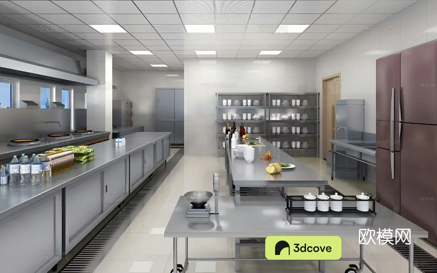 Modern simple kitchen Modern kitchen Hotel kitchen School canteen