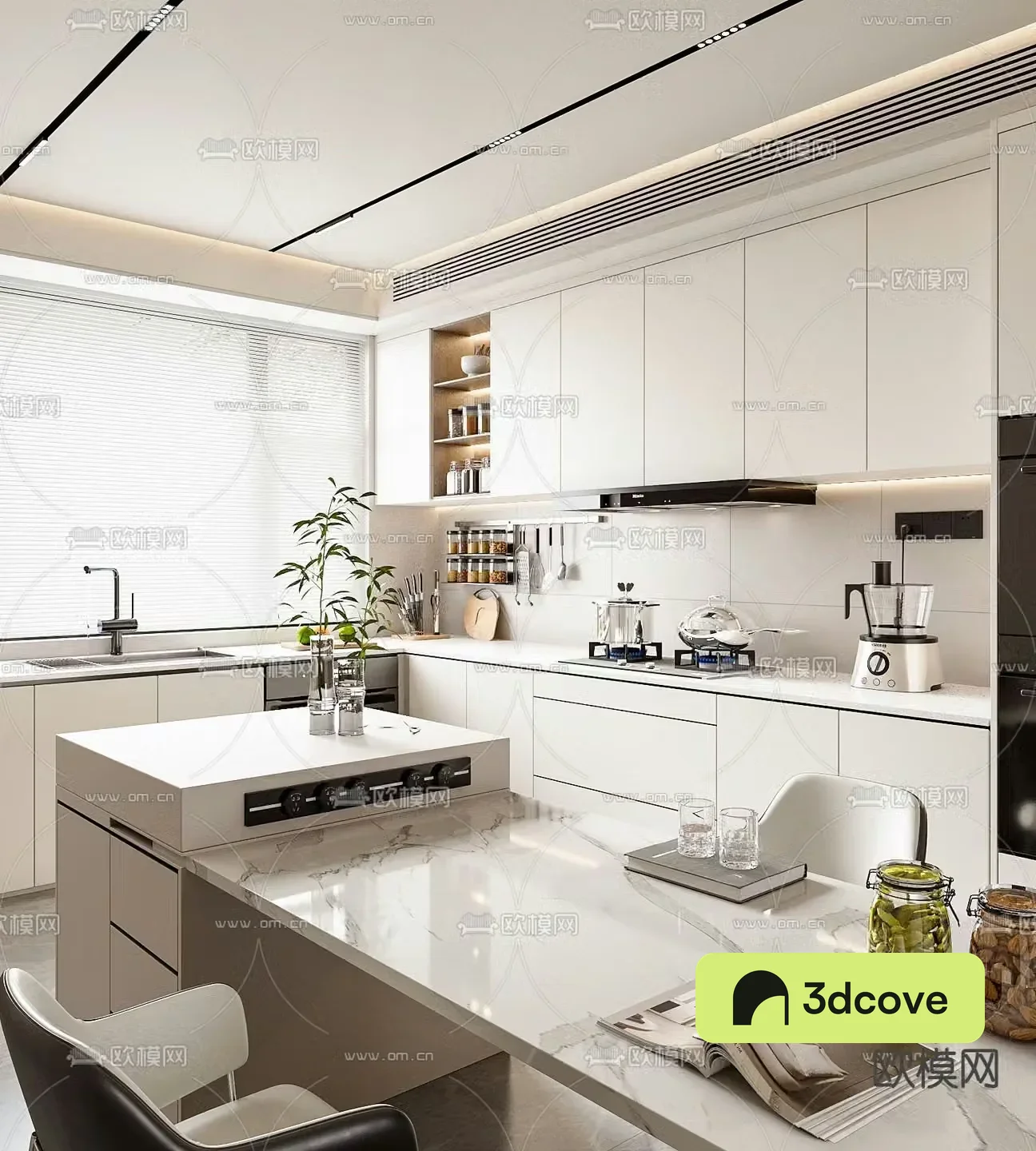Open kitchen mid-island