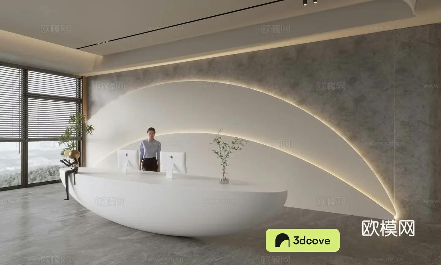 Modern company front desk reception area bar reception desk service desk company front desk background