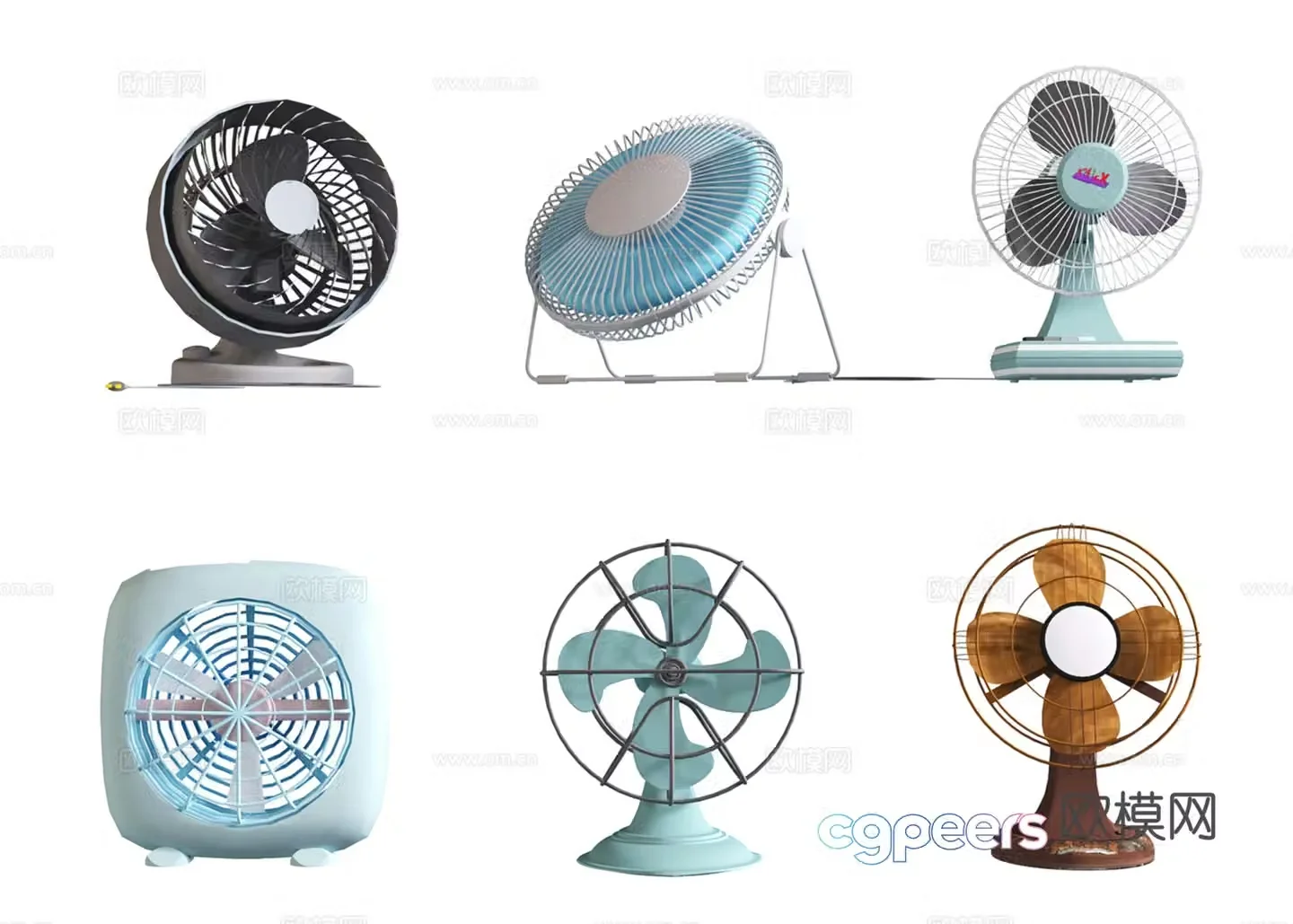 Modern electric fan floor -to -ceiling fan vertical fan table fan shakes the head 3D model