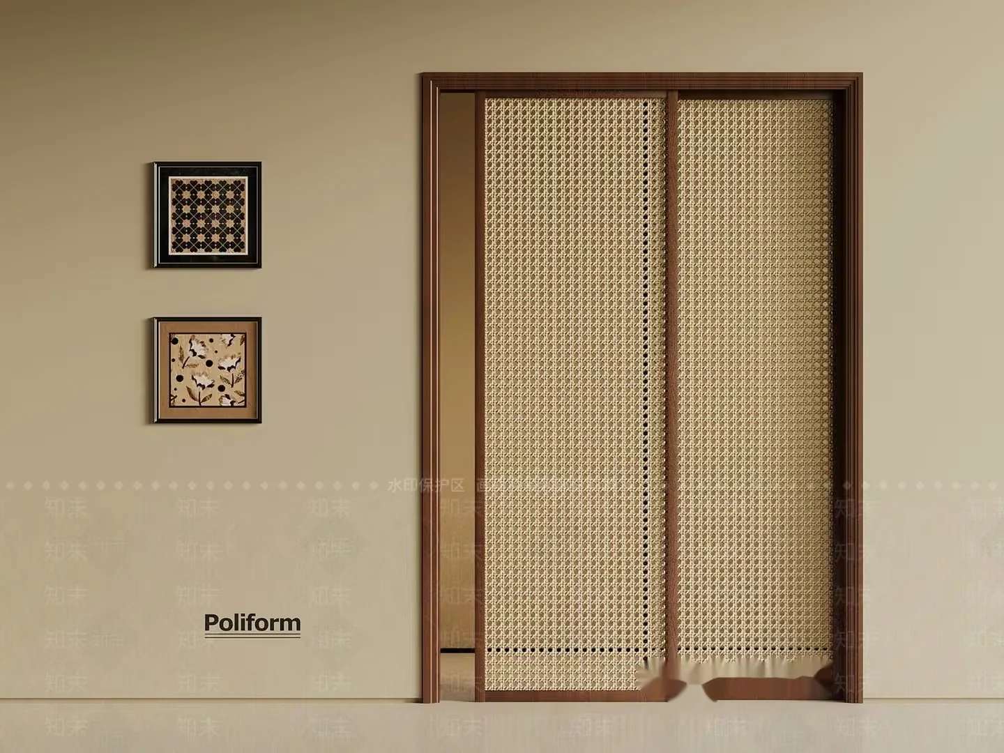 A Sliding Door With A Woven Pattern 3D Model – 8640 – VRAY Render