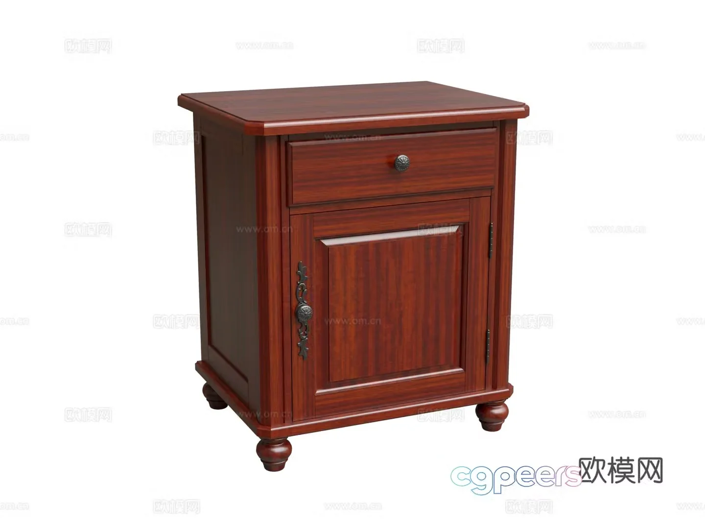 American bedside table 3D model