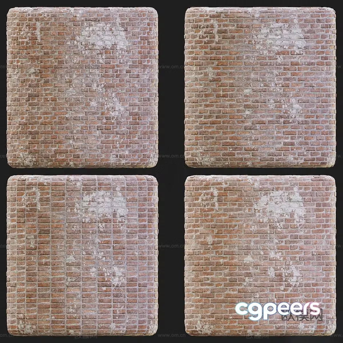 Red brick wall outdoor brick wall 3d model