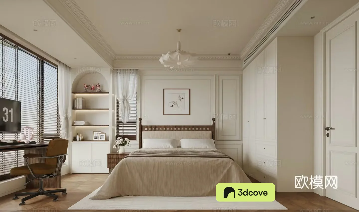 French creamy bedroom