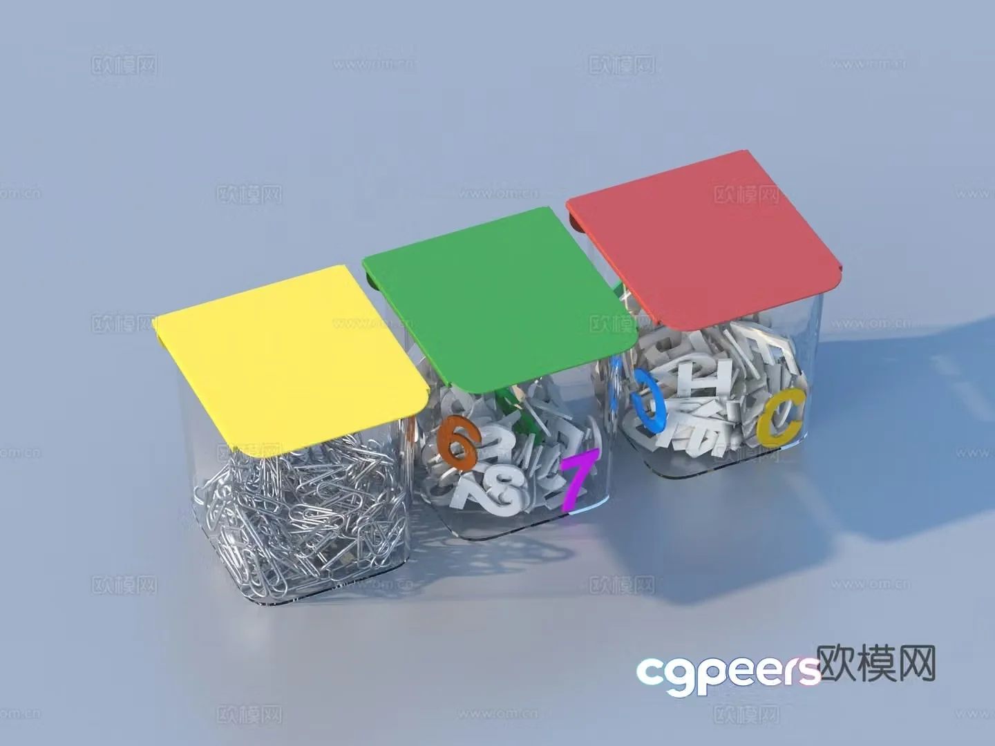 pin letters numbers office supplies 3d model