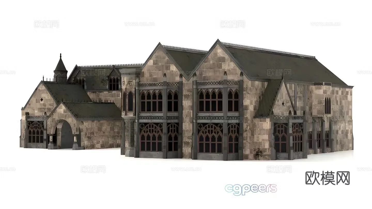European style architecture 3D model