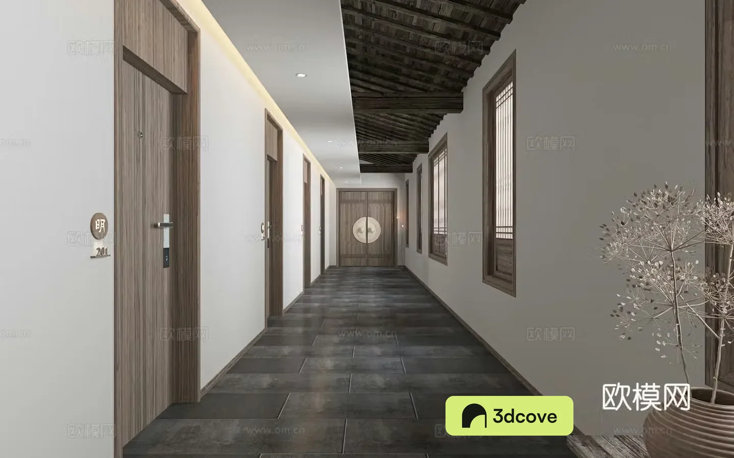 hotel corridor aisle
