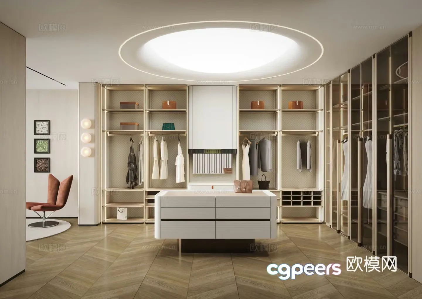Modern cloakroom 3d model