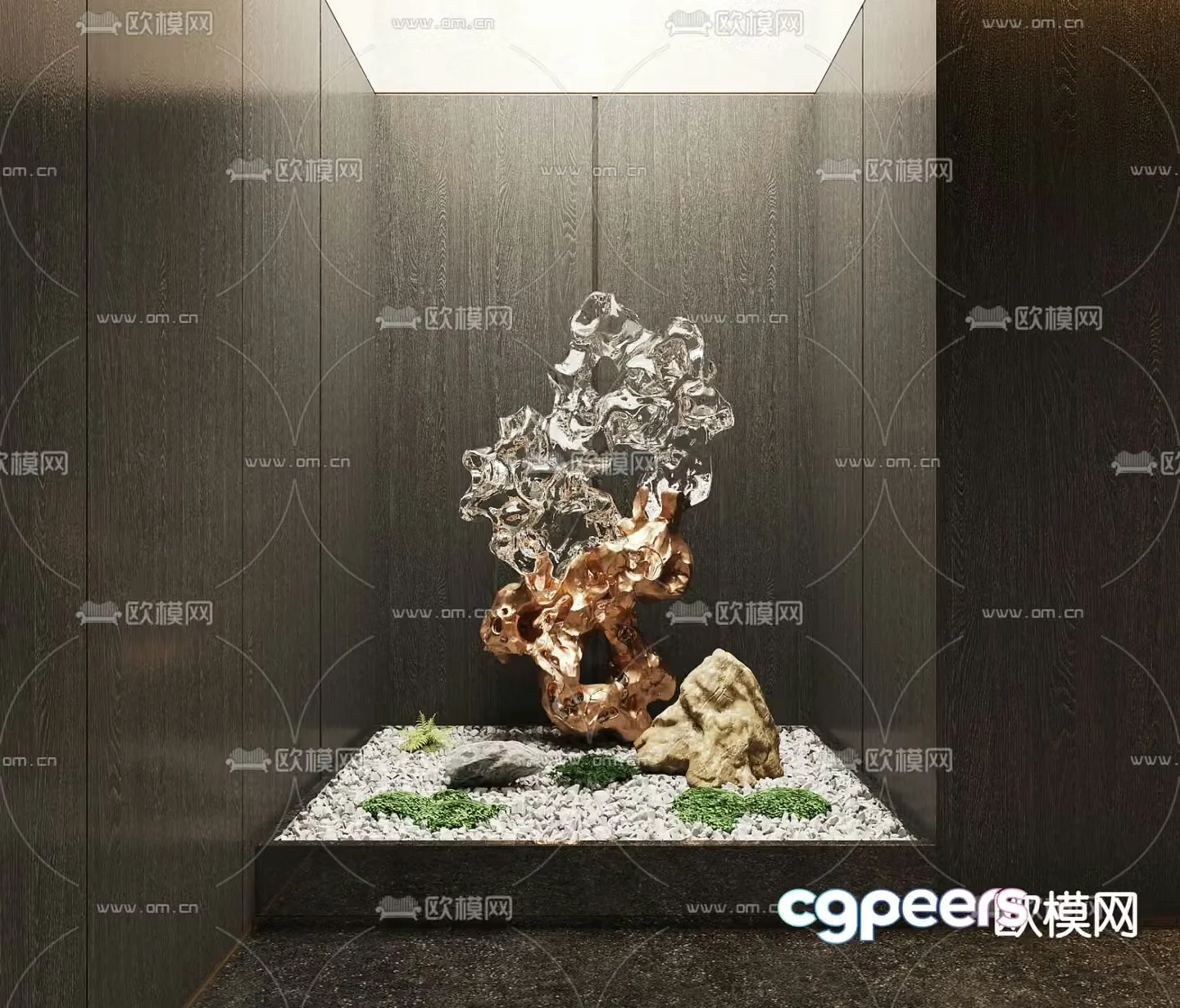 Taihu stone sculpture landscape sketch 3D model