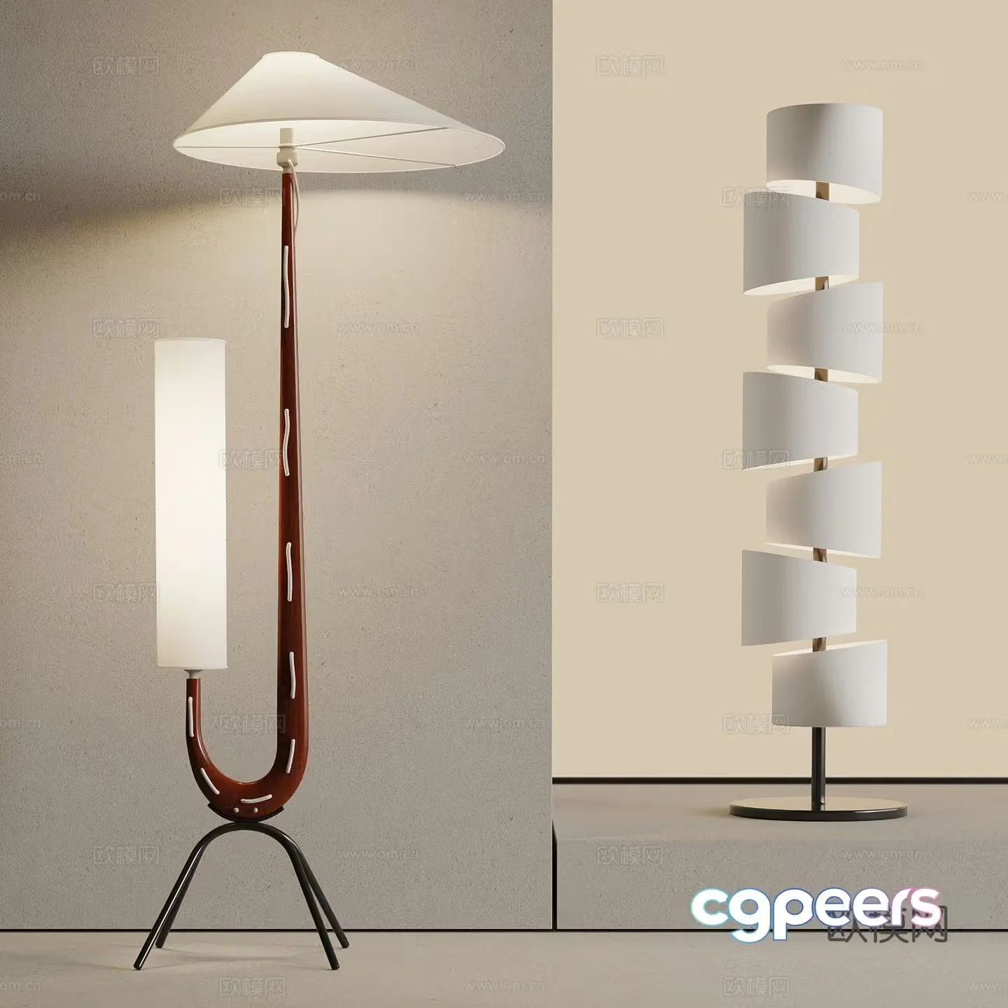Modern Jijifeng Floor Lamp Indoor Art Floor Lamp 3D Model