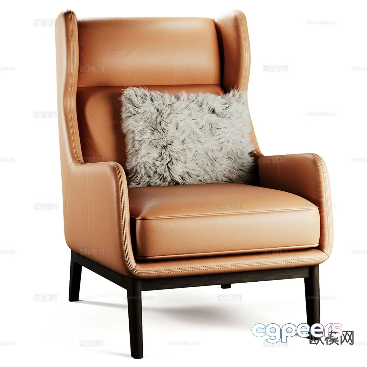 Italian style chair leisure chair 3d model